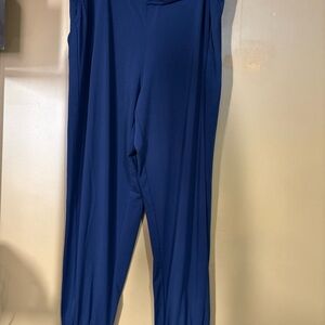 HC547 Lisa Rinna Navy Blue Knit Joggers Pant XL New Loungewear 29 Inseam